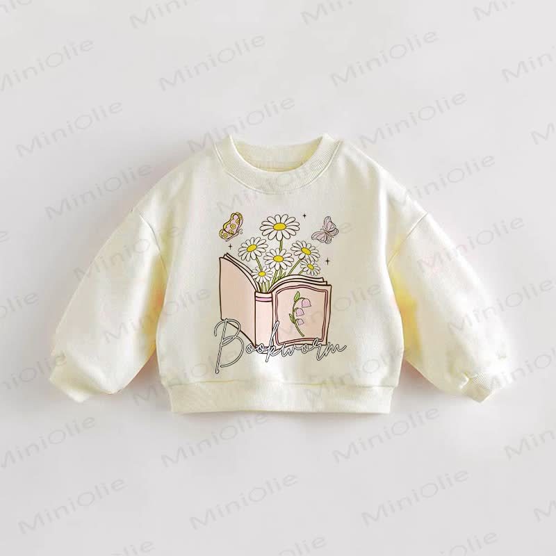BOOKWORM Baby Toddler Beige Sweatshirt - Cream - 3-5T - image 1