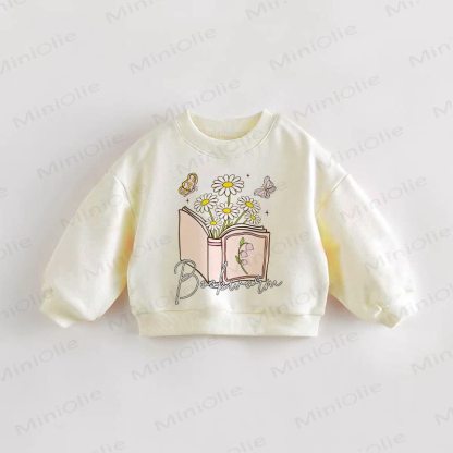 BOOKWORM Baby Toddler Beige Sweatshirt - Cream - 3-5T - image 1