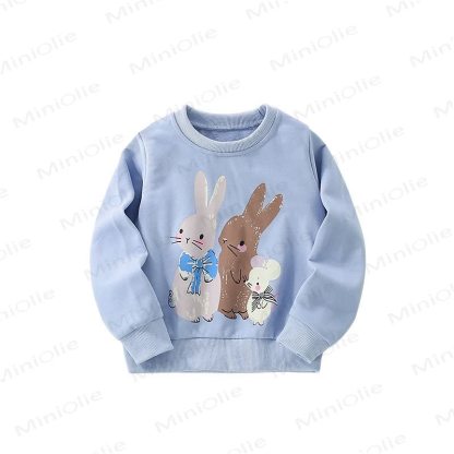 Toddler Kid Girl Bunny Blue Seatshirt - image 5
