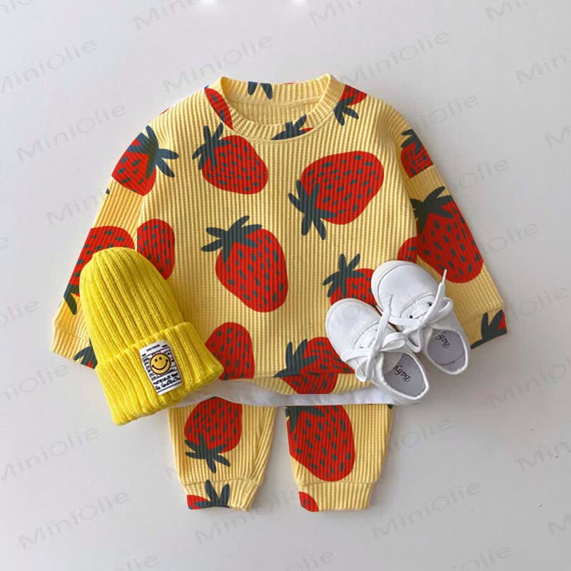 Baby Toddler Strawberry Waffle 2-piece Yellow Set - Yellow - 3-5T - image 1
