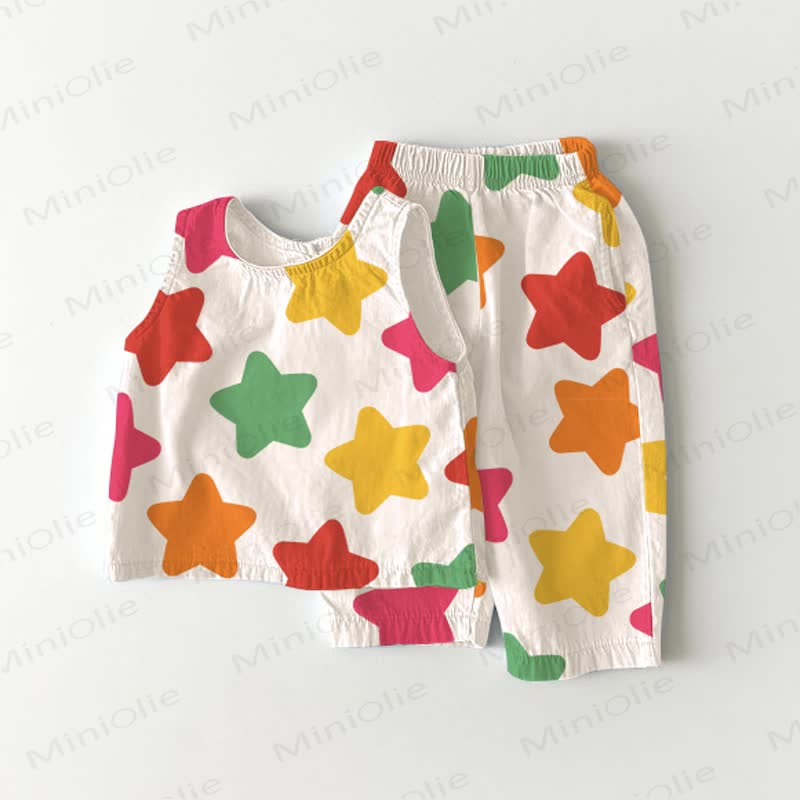 Baby 2-Piece Star Sleeveless Set - White - 2-3T - image 1