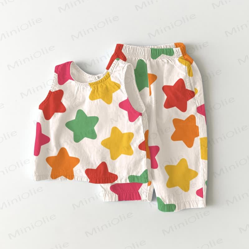 Baby 2-Piece Star Sleeveless Set - White - 2-3T - image 1
