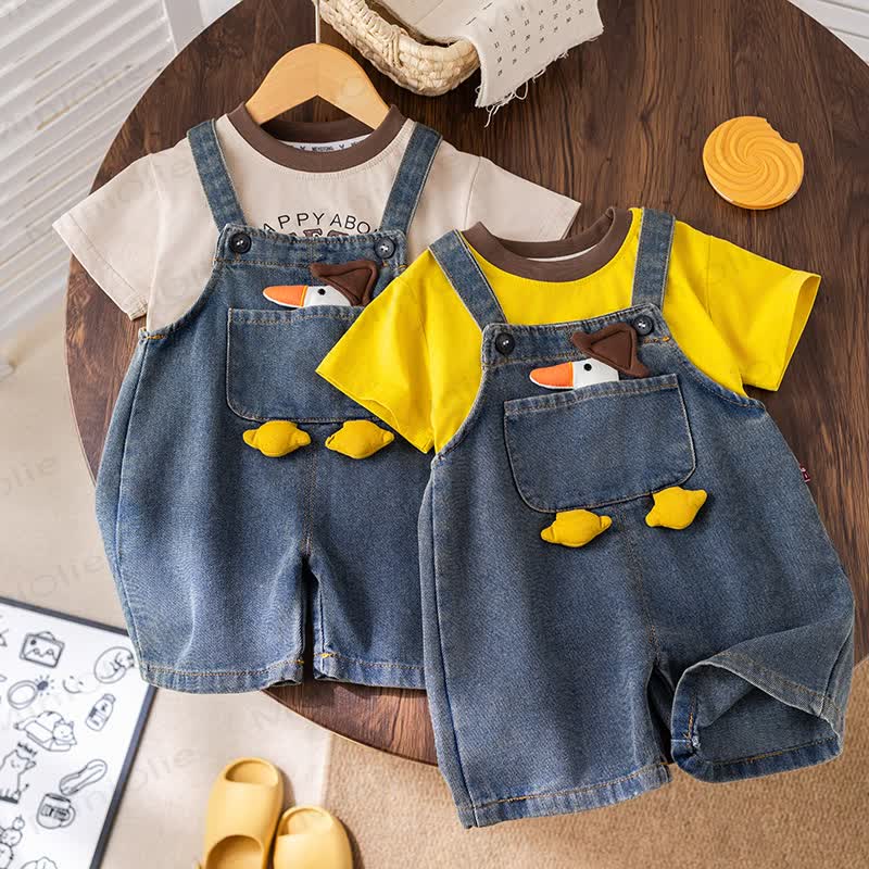 Toddler Duck Tee and Overalls Set - image 1