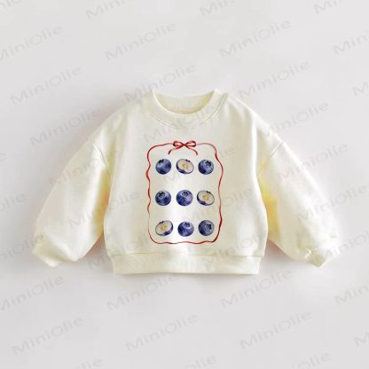 Baby Toddler Watercolor Blueberry Beige Sweatshirt - Cream - 3-5T - image 1