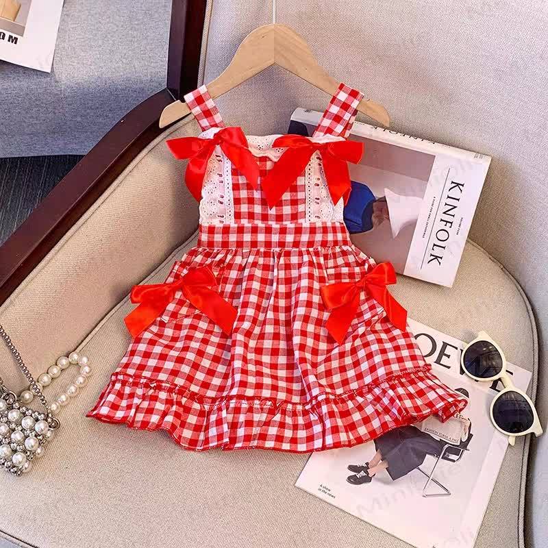 Toddler Girl Red Plaid Sleeveless Dress - image 8