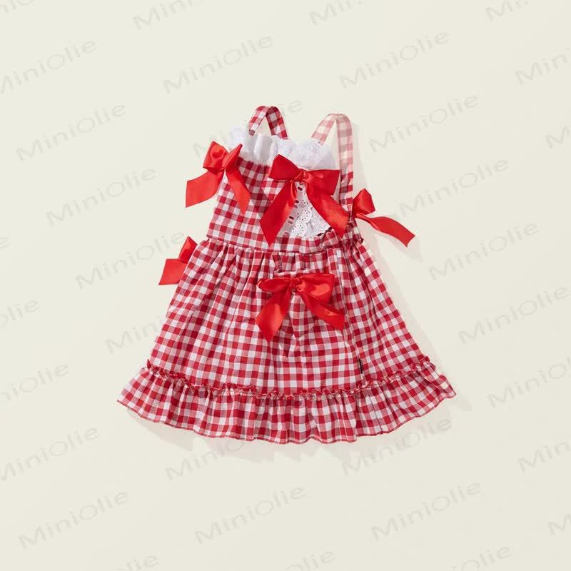 Toddler Girl Red Plaid Sleeveless Dress - image 3