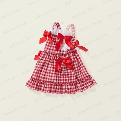 Toddler Girl Red Plaid Sleeveless Dress - image 3