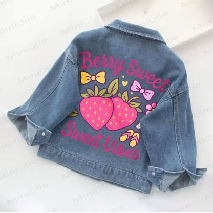 BERRY SWEET SWEET VIBES Toddler Kid Denim Jacket - Blue - 10-11T - image 1