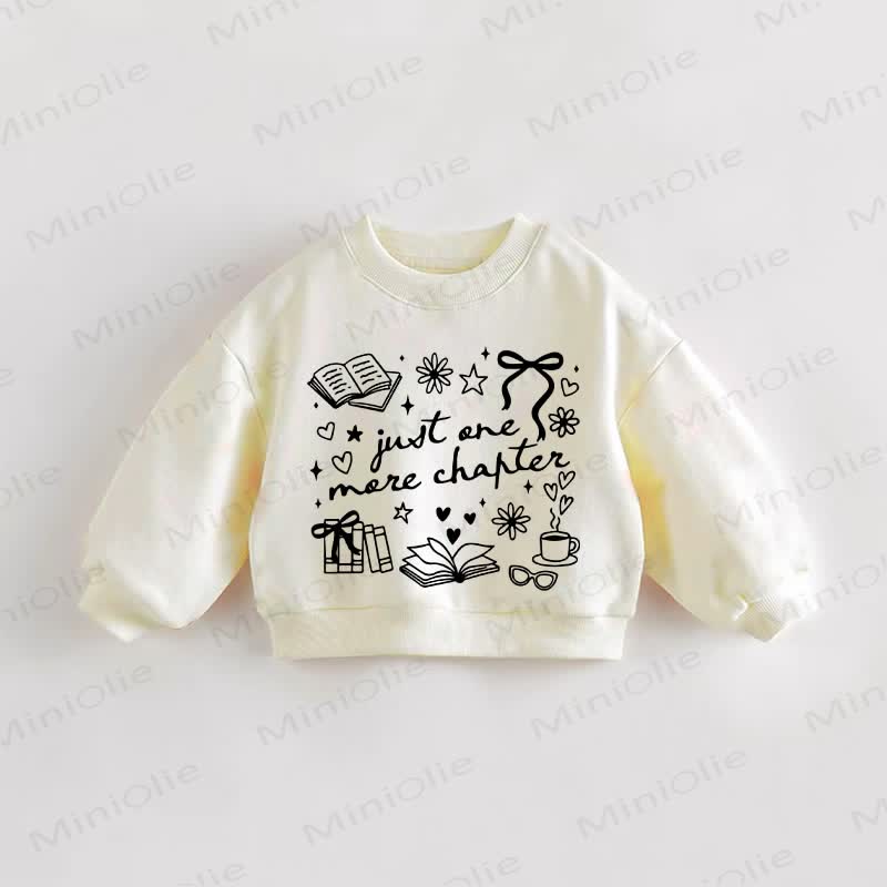 JUST ONE MORE CHAPTER Baby Toddler Beige Sweatshirt - Cream - 3-5T - image 1