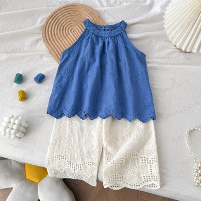 Toddler Girl Blue Tank and Pants Set - image 3