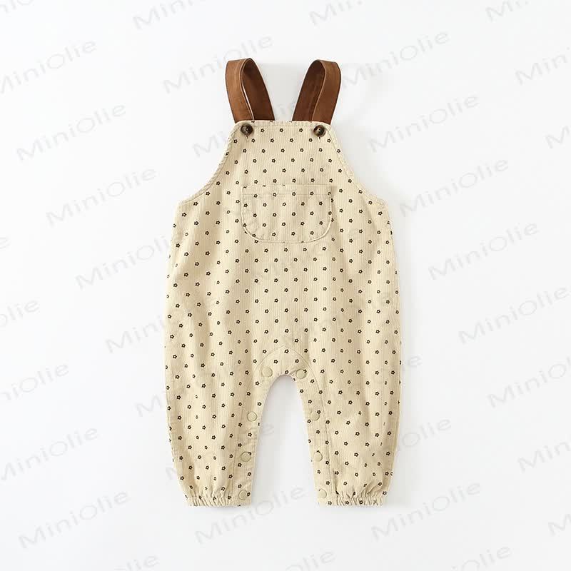 Baby Toddler Corduroy Flower Overalls - image 3