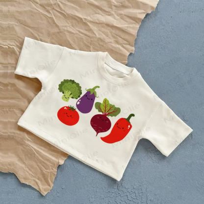 Baby Fruit & Vegetable Summer Casual T-shirt - White - 2-3T - image 1