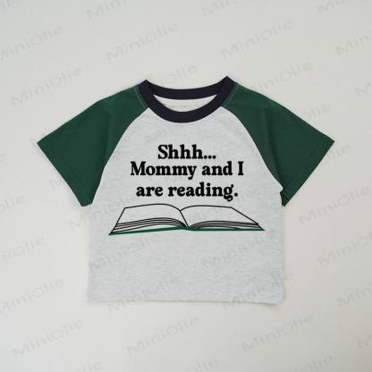 SHHH... MOMMY AND I ARE READING. Baby Grey T-shirt - Grey - 2-3T - image 1