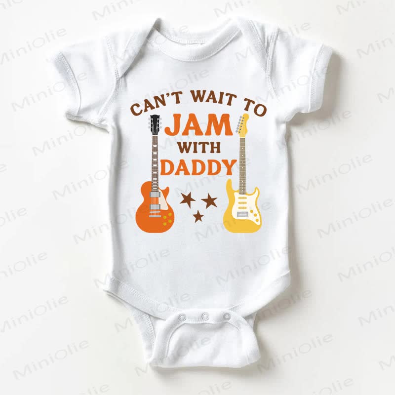 CAN'T WAIT TO JAM WITH DADDY Baby White Bodysuit - White - 18-24M - image 1