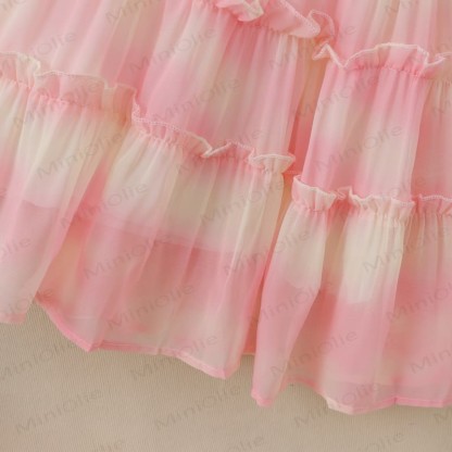 Toddler Flower Lace Collar Pink Dress with Hat - image 7