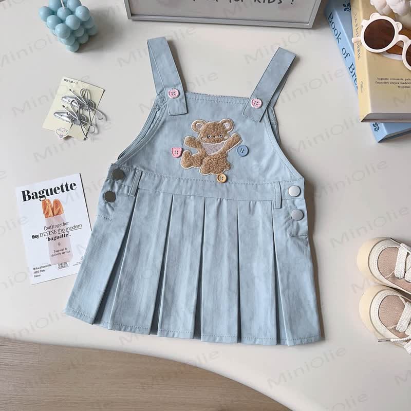 Toddler White Tee and Bear Strap Dress - image 11