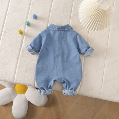 Baby Puppy Pocket Denim Romper - image 2