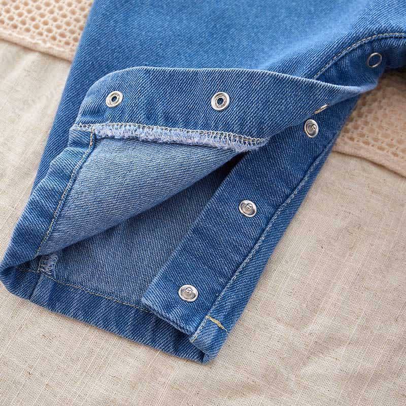 Baby Sleeveless Pocket Denim Romper - image 3