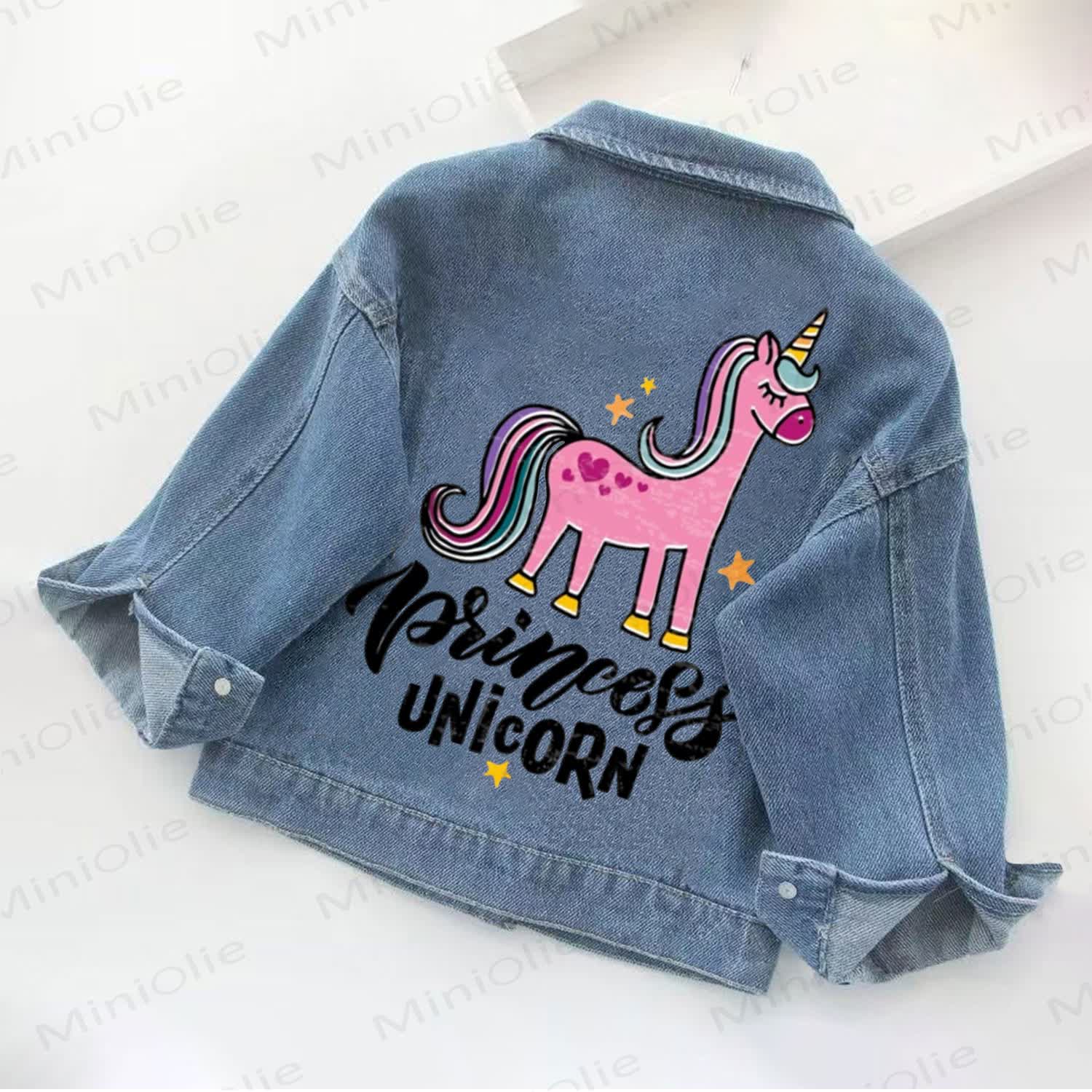 Princess Unicorn Toddler Kid Denim Jacket - Blue - 10-11T - image 1