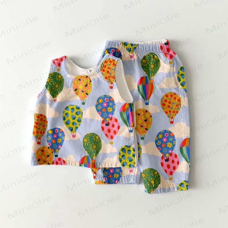Baby 2-piece Hot Air Balloon Sleeveless Set - Blue - 2-3T - image 1