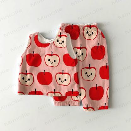 Baby 2-piece Apple Pink Sleeveless Set - Pink - 2-3T - image 1