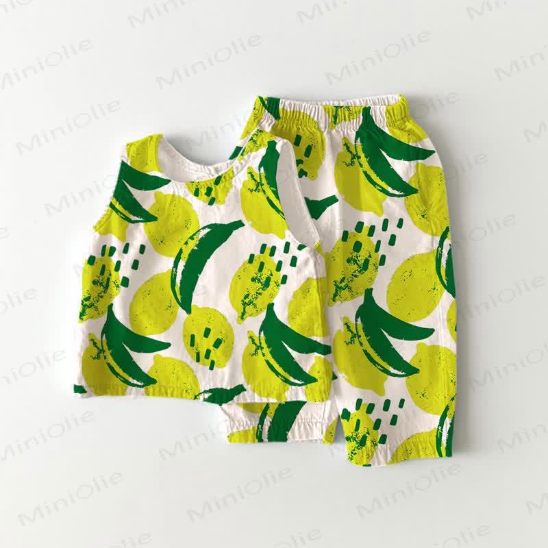 Baby 2-piece Lemon Banana Sleeveless Set - Green - 2-3T - image 1