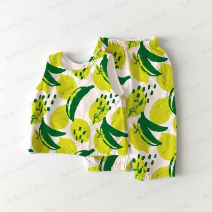 Baby 2-piece Lemon Banana Sleeveless Set - Green - 2-3T - image 1