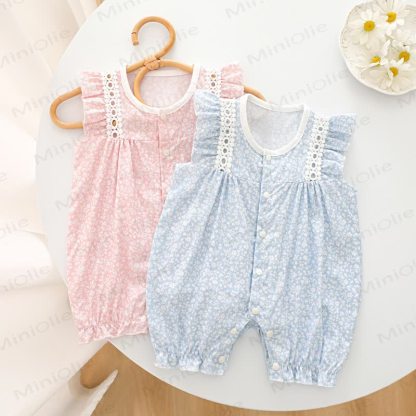 Baby Floral Ruffled Sleeves Romper - image 1