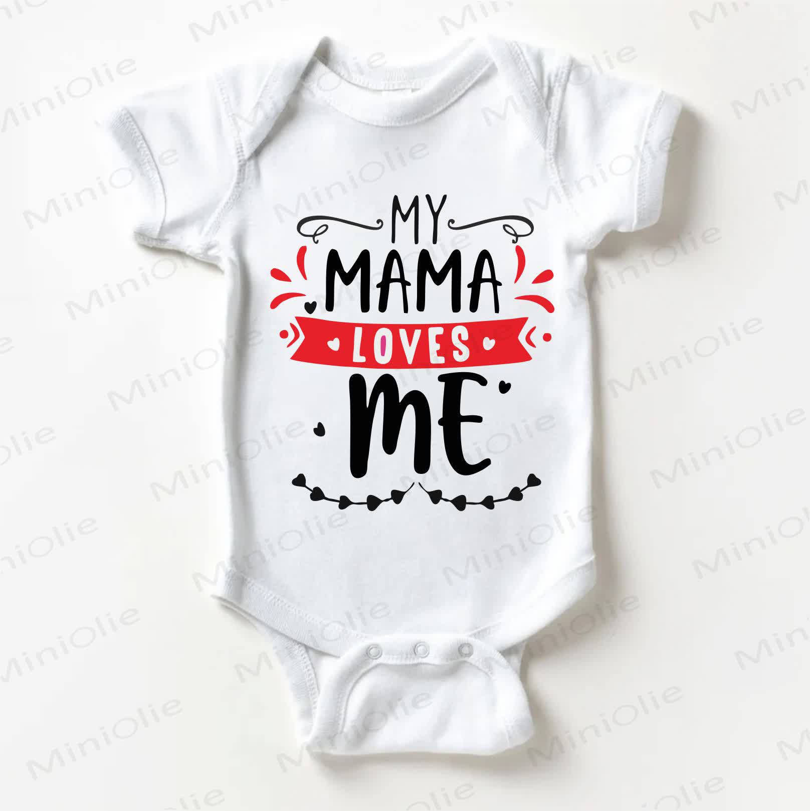 MY MAMA LOVES ME Heart Baby White Bodysuit - White - 18-24M - image 1