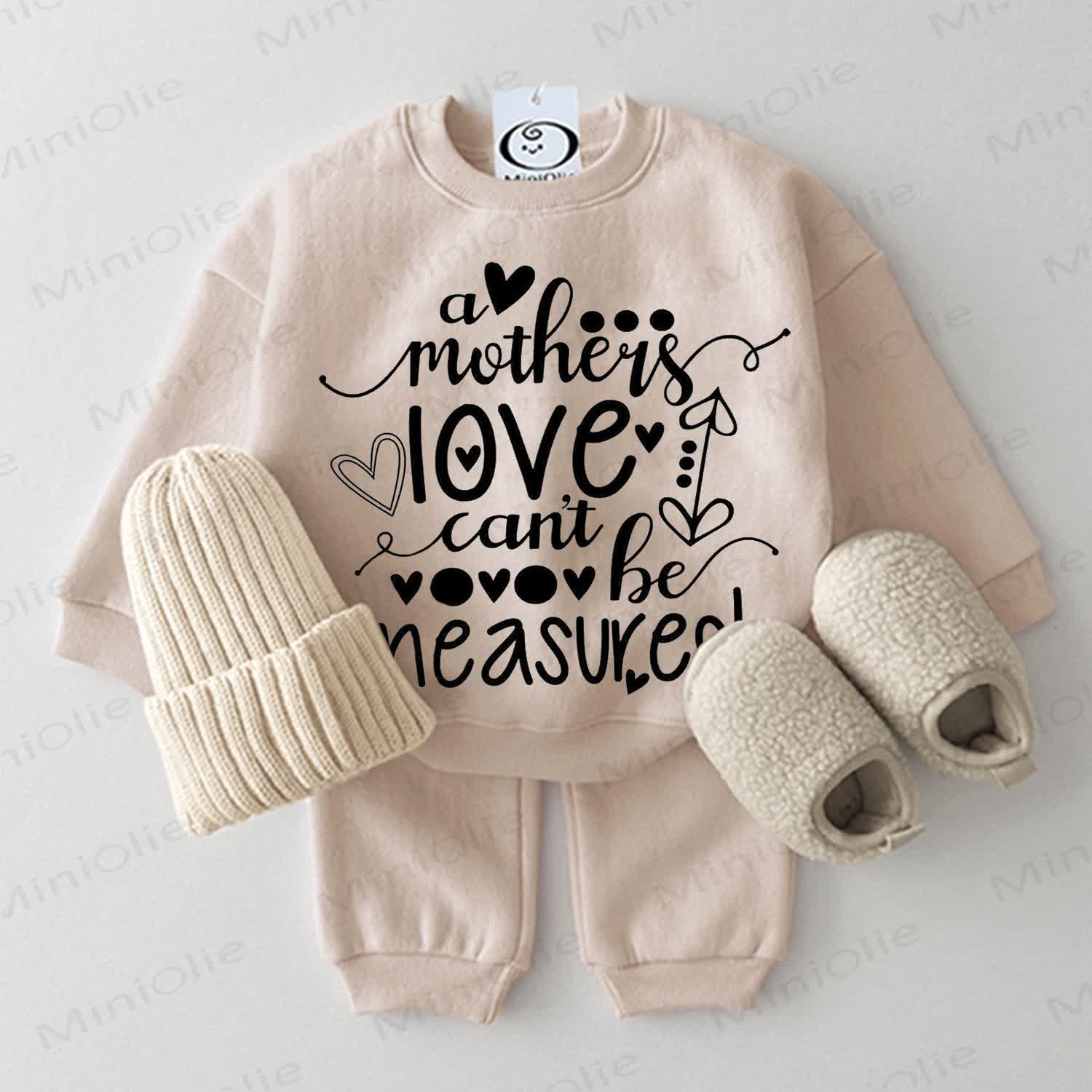 MOTHER'S LOVE CAN'T BE MEASURED Baby Beige 2-piece Set - Beige - 2-3T - image 1