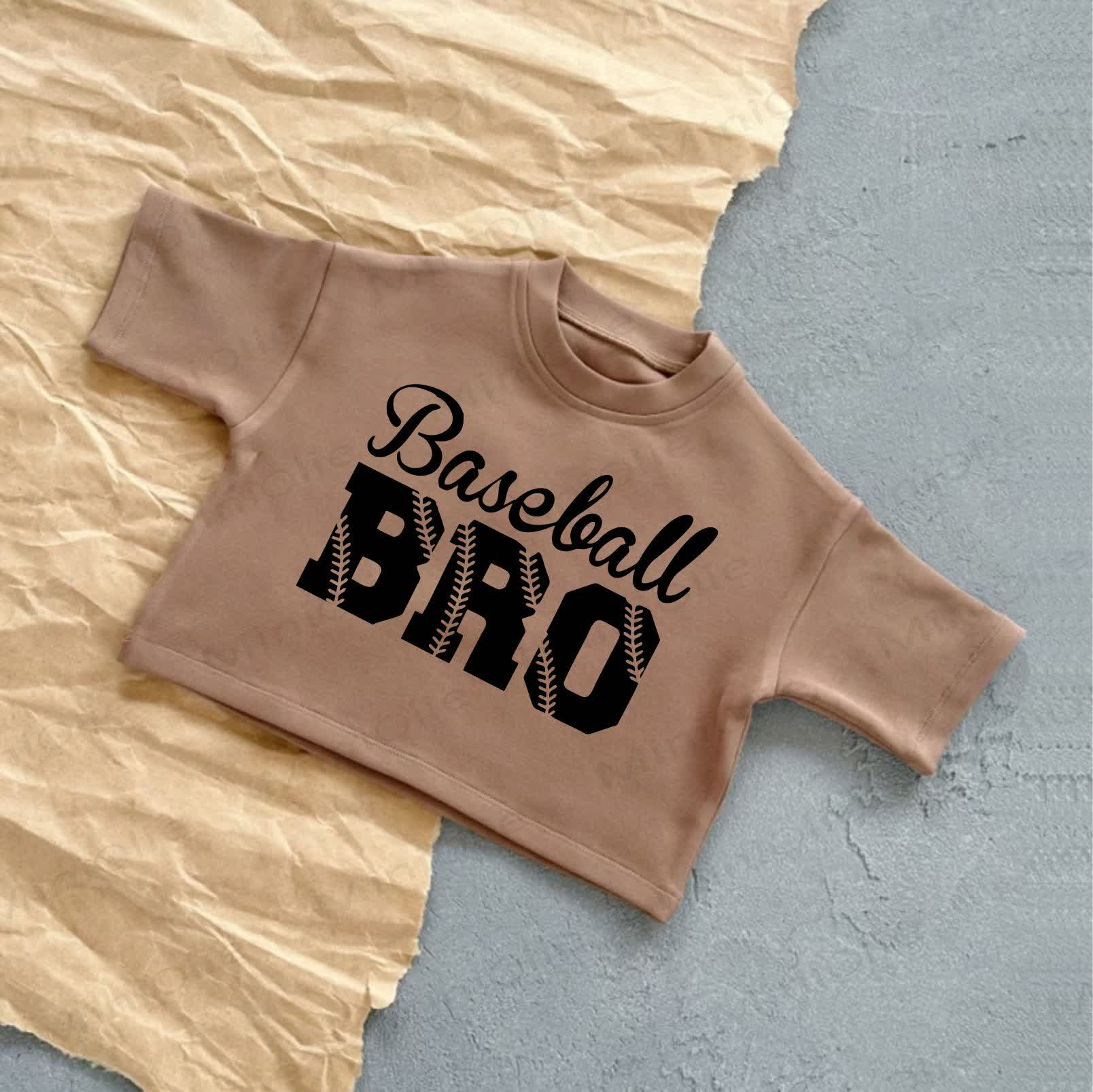 BASEBALL BRO Baby Summer Brown Casual T-Shirt - Brown - 2-3T - image 1