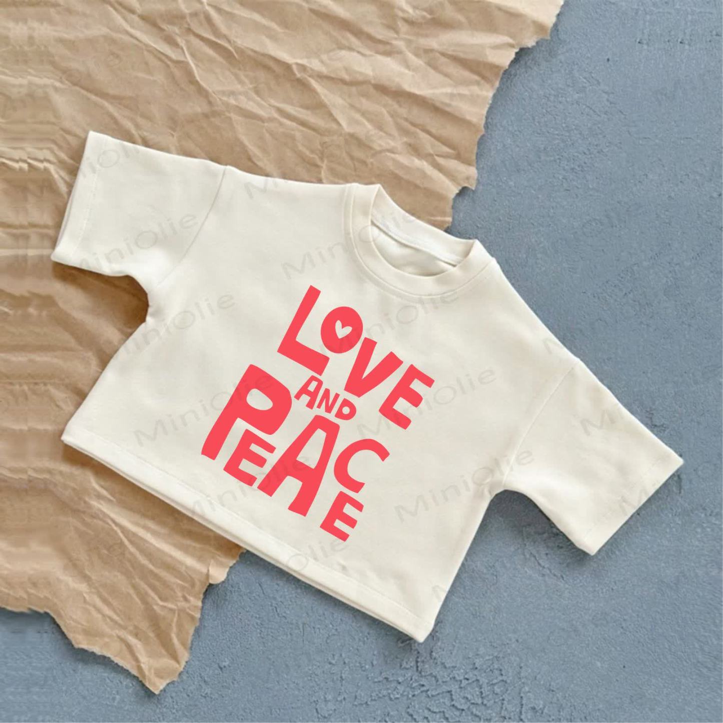 LOVE AND PEACE Baby Summer Casual White T-shirt - White - 2-3T - image 1