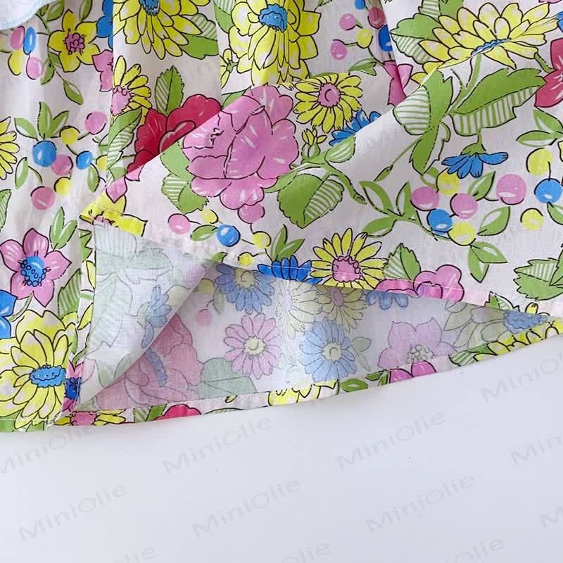 Toddler Floral Bow Ruffled Sleeves Dress - image 5