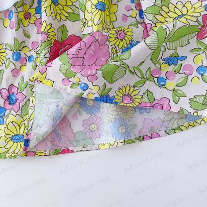 Toddler Floral Bow Ruffled Sleeves Dress - image 5