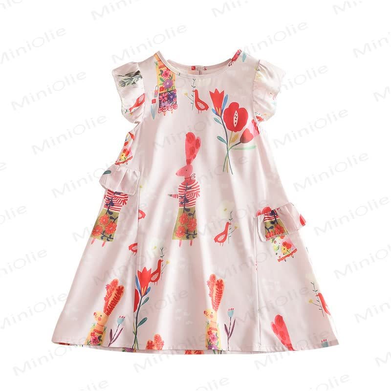 Toddler Bird Floral Sleeveless Dress  - image 5