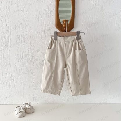 Toddler Solid Color Pocket Pants - Beige - 6-7T - image 4