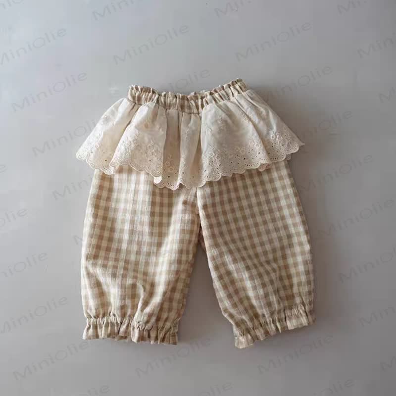 Toddler Plaid Lace Pants - Yellow - 4-5T - image 4