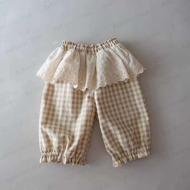 Toddler Plaid Lace Pants - Yellow - 4-5T - image 4