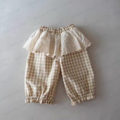Toddler Plaid Lace Pants - Yellow - 4-5T - image 4