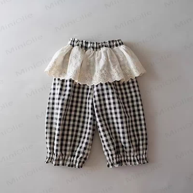 Toddler Plaid Lace Pants - Black - 4-5T - image 3