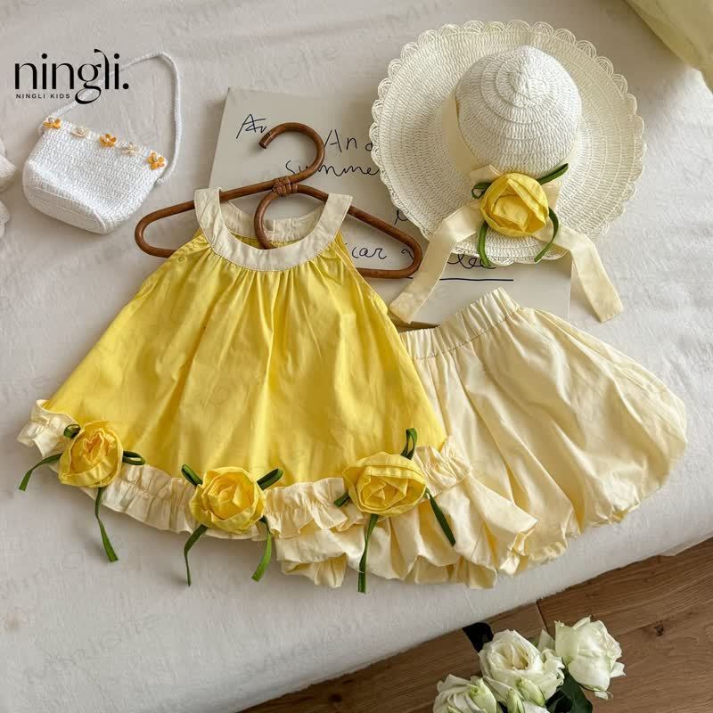 Toddler 3D Flower Tank and Shorts Set - image 2