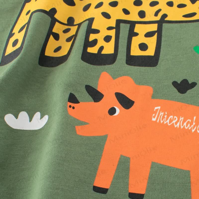 GIRAFFE Toddler Kid Boy Green Tee - image 5