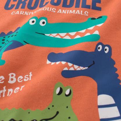  CROCODILE Toddler Kid Boy Orange Tee - image 4