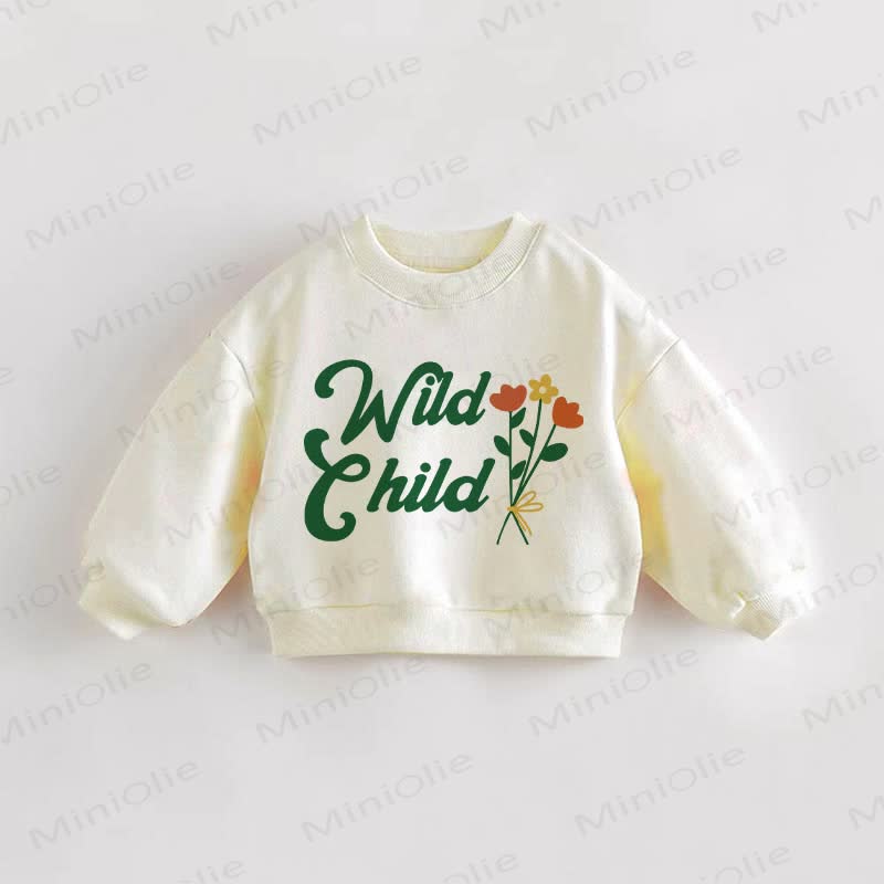 WILD CHILD Baby Toddler Beige Sweatshirt - Cream - 3-5T - image 1