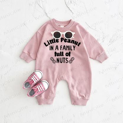 LITTLE PEANUT IN A FAMILY FULL OF NUTS Baby Pink Romper - Pink - 2-3T - image 1