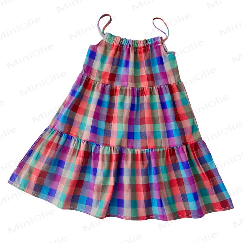 Toddler Plaid Purple Sleeveless Dress - image 6