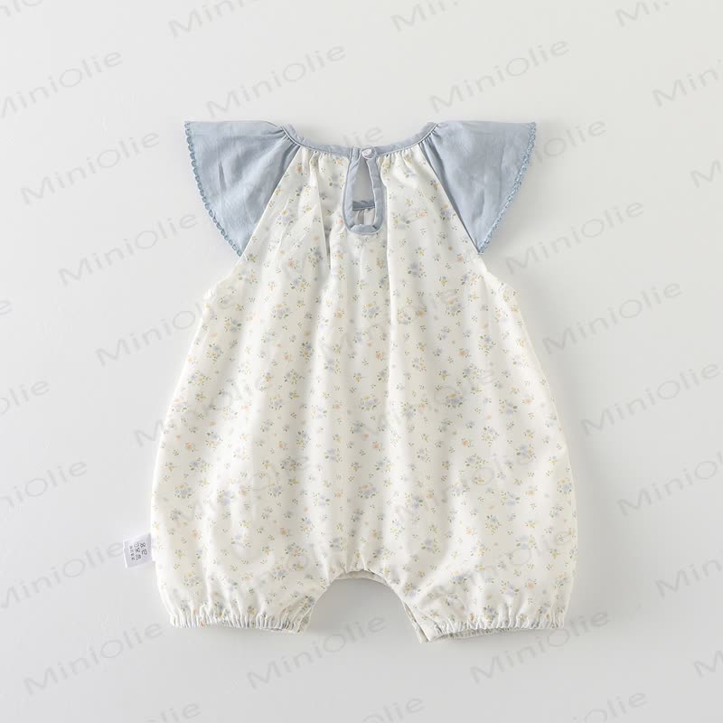 Baby Floral Blue Collar Romper - image 2