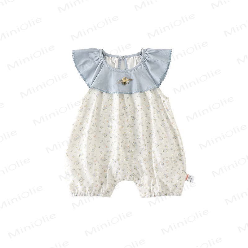 Baby Floral Blue Collar Romper - image 4