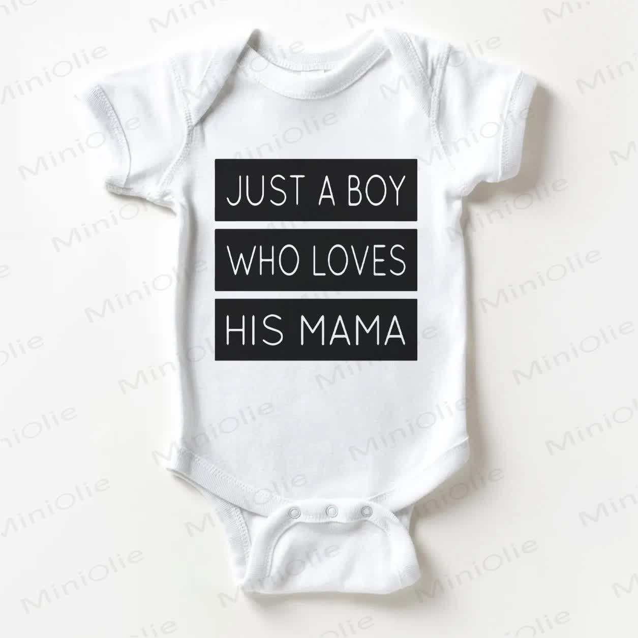 JUST A BOY WHO LOVES HIS MAMA Baby White Bodysuit - White - 18-24M - image 1