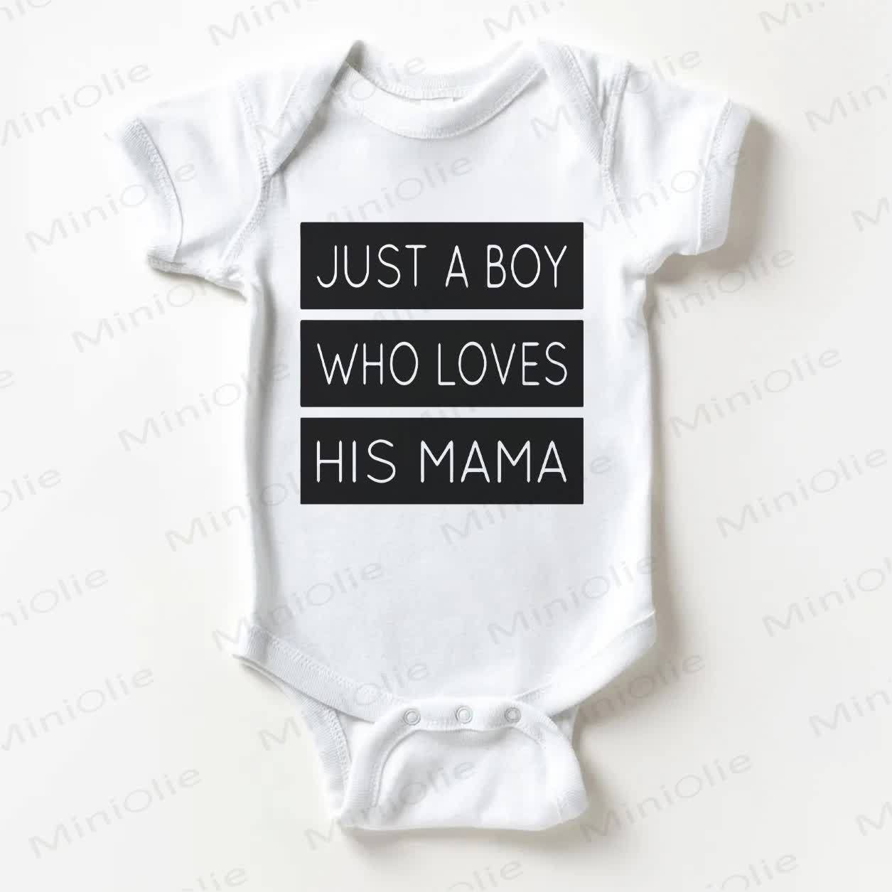 JUST A BOY WHO LOVES HIS MAMA Baby White Bodysuit - White - 18-24M - image 1